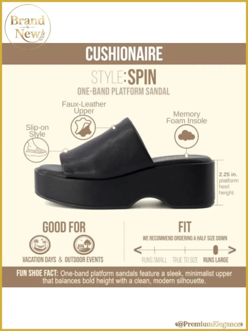 CUSHIONAIRE Spin Platform Sandals Memory Foam Slip On Wedge Slides